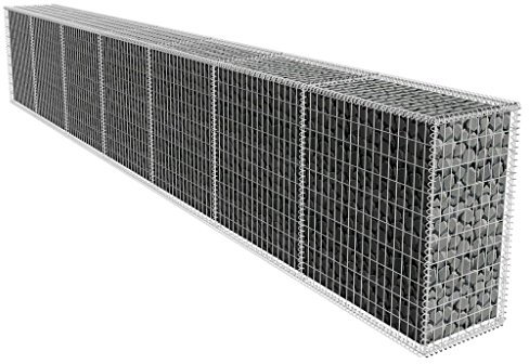 Festnight Gabbione Metallico con Copertura Gabbia Per Pietre Gabbioni Metallici 600x50x100 cm
