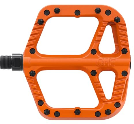 OneUp Components Composite Pedals, Orange – Lightweight, Durable Flat Bike Pedals for Mountain Bikes (MTB)
