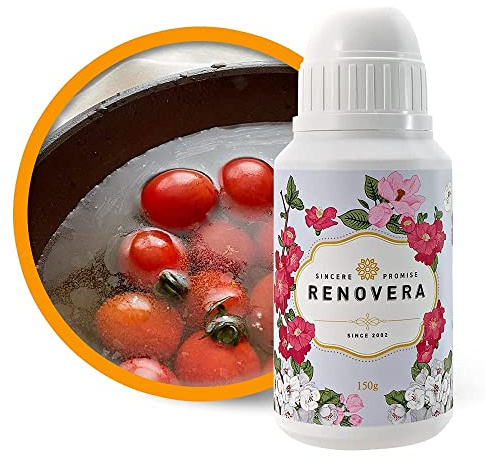 Renovera, Nettoyant biologique pour fruits et légumes, lavage en poudre à base de calcium, 150,3 g, 150,3 x 7,1 cm, rose de Noël