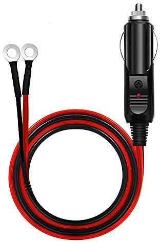 Aofan Zigarettenanzünder Stecker auf O-Ring-Anschluss mit 20A Sicherung für Auto-Wechselrichter, Luftpumpe, elektrischer Becher, Auto-Audio,Auto-MP3-Netzteil, etc 1.5m