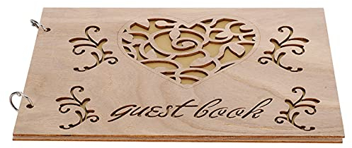 HERCHR Hochzeit Gästebuch, Hochzeitsgästebuch Mit Personalisierter Gravur Hochzeitsalbum Hochzeitsgeschenke Mr & Mrs Gästebuch, Ringbuch Mit Individueller Holzcover