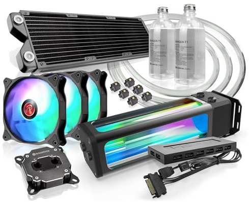 Raijintek Scylla Elite CA360 Wasserkühlungs-Set, Water Cooling Kit, All-in-one Liquid CPU Cooler Kit, Lüftern und Pumpe mit AGB, Fernsteuerung