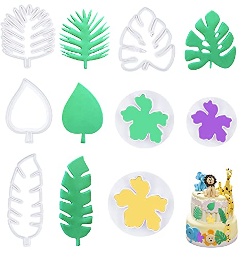 Tagliabiscotti 7pcs, Taglierina per Biscotti Foglia Tropicale, Formine per Biscotti, Stampino per Biscotti, Tagliafoglie e Fiori Tropicali Hawaiani, Decorazione Della Torta