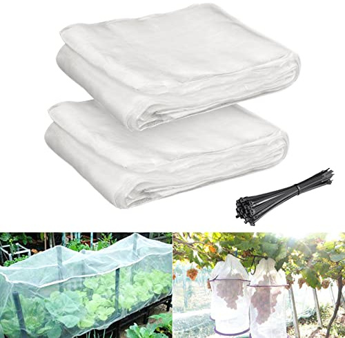 Episkey 2 Filets Anti Insecte, 2.5 m x 5 m Filet de Protection Jardin, Filet Anti Insectes Potager, Filet Anti Oiseaux Moustique Pigeon, Maille pour la Protection Plantes, Fleurs, Légumes et Fruits
