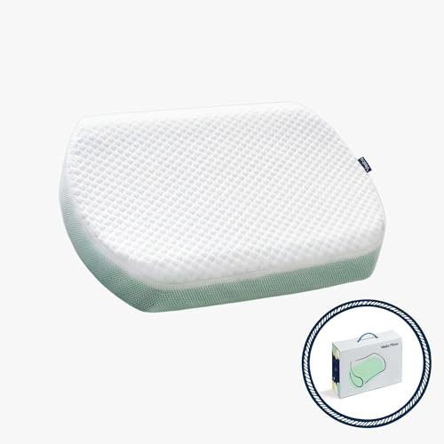 Vesta MintZen Silikonschaumkissen, Wellenform zur Unterstützung von Schulter und Nacken, ideal für Rücken-, Bauch- und Kombischläfer, waschbarer Kühlbezug, mittleres Profil (11,4 cm Höhe) & fest (1