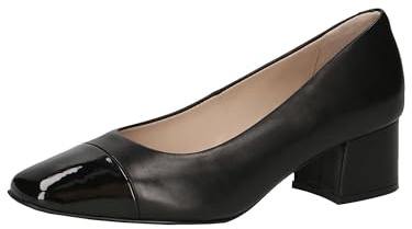 CAPRICE Damen Pumps Kleiner Absatz Elegant, Schwarz (Black Comb), 38 EU