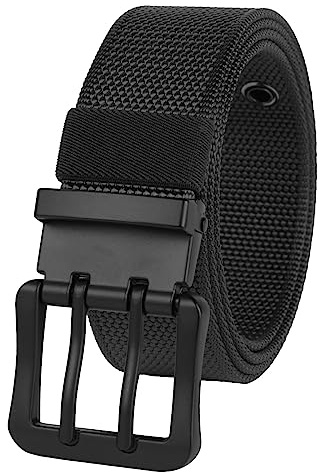 KYEYGWO Doppelloch Nylon Gürtel für Herren und Damen, Verstellbare Stoffgürtel Kürzbar Jeansgürtel Einfarbig Arbeitsgürtel mit Dornschließe, Breite ca. 3.7 cm