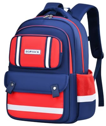 HOPYOCK-Schulrucksack für Jungen Mädchen Kinder,Multi-Pocket Unisex Kinder Rucksäcke mit Nacht Reflexion,Grundschule Rucksack zurück Schultaschen