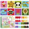 Caydo kit punto croce 8-in-1 per principianti bambini, include 8 tele in plastica con pre-pattern, 13 colori di fili, istruzioni, aghi da ricamo per principianti cucito