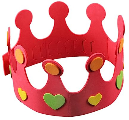 ibasenice Geburtstagskrone Für Junge Mädchen Aus Eva Handgefertigte Partyhüte Kronen-geburtstagshüte Für Jungen Und Mädchen Rollenspiel-accessoire Rot