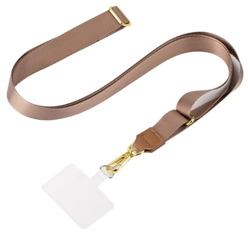 mtb more energy Universal Handykette SoftBand - Bronze - Metallteile Farbe Gold - kompatibel mit vielen Handyhüllen - hochwertiges glänzendes Band zum Umhängen