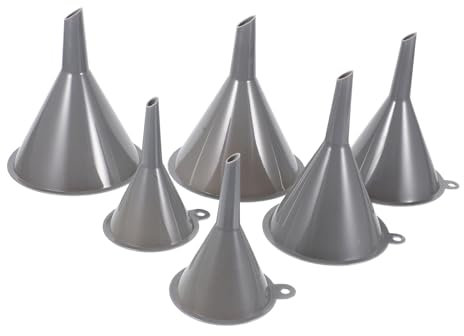 BESTonZON 6pezzi Funnel Plastica Per Trasferimento Liquidi Per e Aceto Utensili Da Cucina Compatti e Leggeri Per Bottiglie e Barattoli Scuro