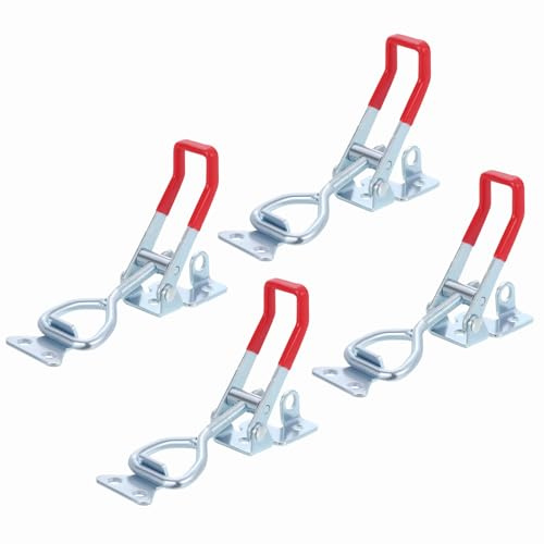sourcing map 4Pcs Toggle Latch Clamp, 7 Inch Iron Adjustable Toggle Clamp 661lbs Holding Capacity Pull for Box Case Gate Cabinet