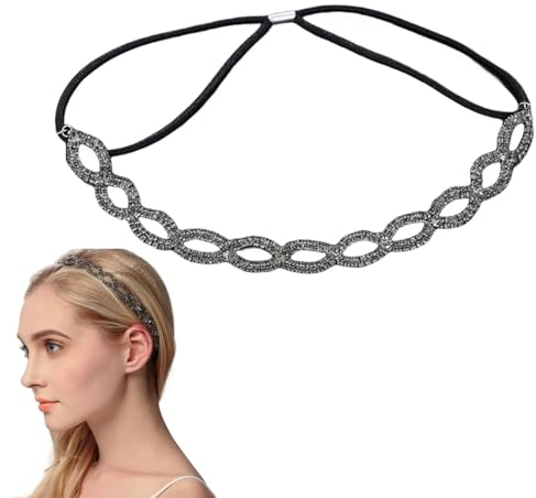 FAIRYGATE Stirnband Schwarz Modische Kopfschmuck Haarband für Braut Strand Landschaft Festivals Hochzeit Haarschmuck 4619