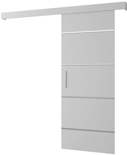 Schiebetür Komplettset - Schiebetürsystem Salwador 4 - Schiebetüren - Trennwände - Raumteiler - Innentüren, Tür 70x204 cm - Schiebetür Schiene - Zimmertür mit Schiebetür Griff - Saloontür