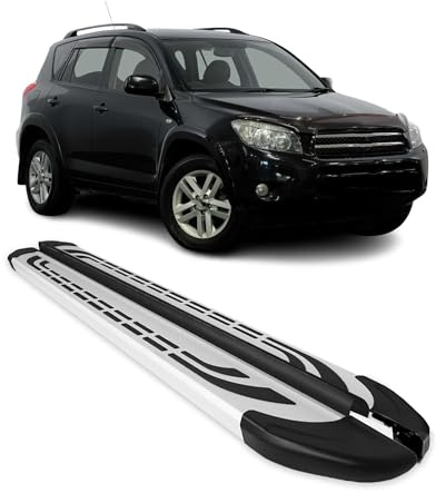 OMAC Estribos laterales de aluminio compatibles con Toyota RAV4 2005-2012, color gris