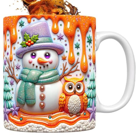 Povanjer -Weihnachtstassen, Keramiktassen | 350 ml weihnachtlicher -Kaffeebecher aus Keramik | Eismilchbecher, Weihnachtsgeschirrbecher für Zuhause, Schule, Schlafsaal