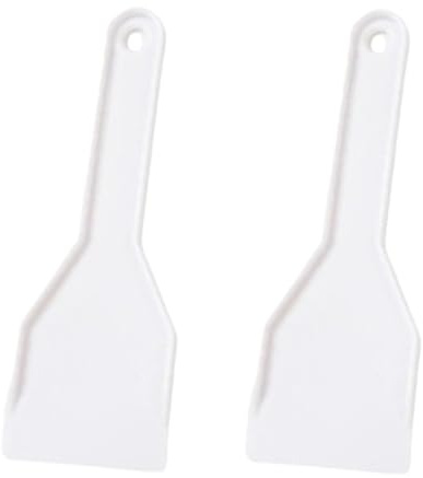 JchEnye Set di raschietti per il ghiaccio del congelatore - 2 raschietti in plastica per la rimozione di ghiaccio e neve - Strumenti per la pulizia della casa - Bianco