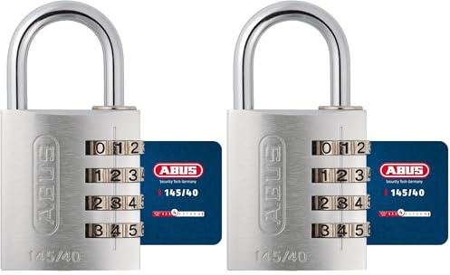 Abus 145/40 Cadenas à combinaison 40 mm Argent (Lot de 2)