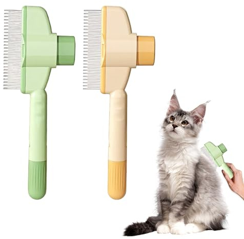 Katzenhaarbürste mit Massagefunktion – Perfekt für Langhaar & Kurzhaar Katzen & Hunde | Entfernt sanft loses Fell & fördert die Bindung | Mit praktischem Druckknopf für einfache Reinigung