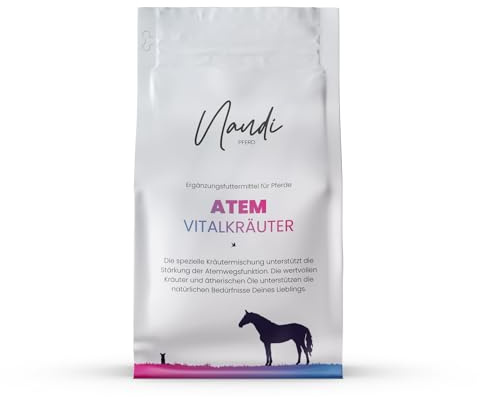 Nandi Atem VitalKräuter – natürliche Kräutermischung zur Unterstützung der Atemwege beim Pferd & Pony – bei Husten & Bronchialsensibilität – 250g Beutel