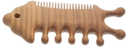 COLLBATH Peigne Large de Santal Naturel pour Massage Crânien Peigne Confortable à Dents Larges pour Femmes Favorise la Circulation Sanguine Soin Du Chevelu