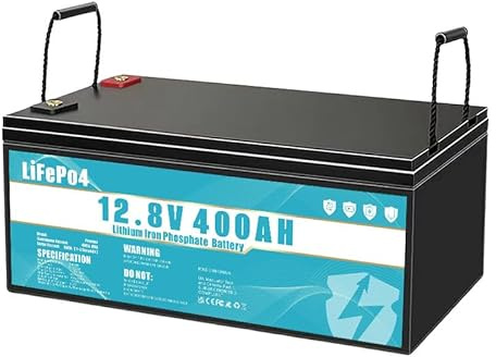 LiFePO4 Batterie 12V 400Ah Lithium-Eisenphosphat-Batterie, ausgestattet mit 400A-BMS, Lebensdauer über 8 Jahre, geeignet für Camping, Solarenergie, Notstromversorgung usw.