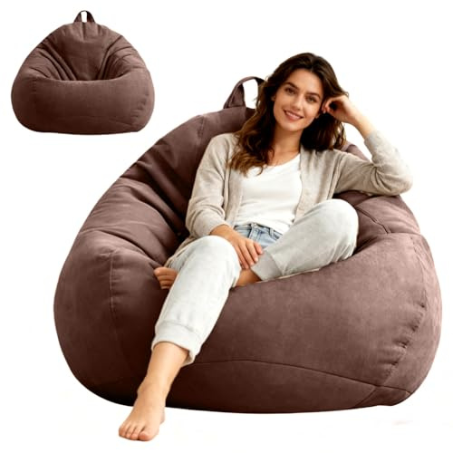 Umllpet Säckstol XL, överdrag för säckstol, droppform, endast överdrag (utan fyllning), Bean Bag Chair för vuxna och barn, spelsäckstol för vardagsrum, soffa, utomhus, dekoration, 100 x 120