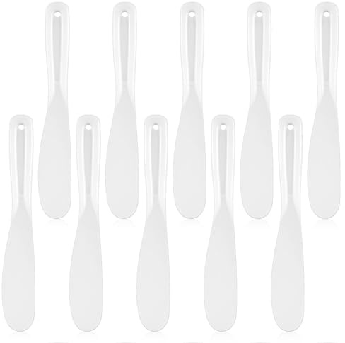 10 Pcs Plastic Cosmetic Spatula Large Makeup Spatula Plastic Facial Spatulas Body Lotion Applicator Face Mask Spatulas for Skincare and Makeup Application