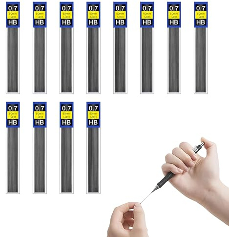 ZXfad 144pcs 0.7mm HB Pencil Leads, Mechanical Pencil Lead Replacement Pack, Break Eesistant, Ideal for Writing and Drawing, Compatible with All 0.7mm HB Mechanical Pencils.
