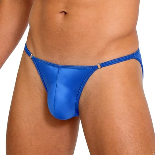 inhzoy herr hipster micro G string triangel slip olja glänsande mikrokalsonger sträng ouvert öppen gay sissy pouch trosor par spel, blå, one size