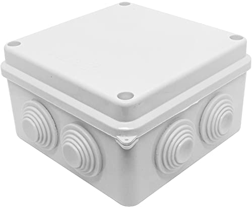 Lumonic Scatola di giunzione bianca 100x100x70mm con 7 aperture I Scatola di giunzione montata in superficie - IP65 I Scatola di giunzione, morsettier