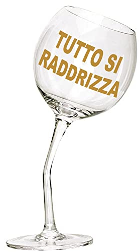 Bombo Vaso de cristal con forma de copa torcida de deseos, amuleto de la suerte, 440 ml