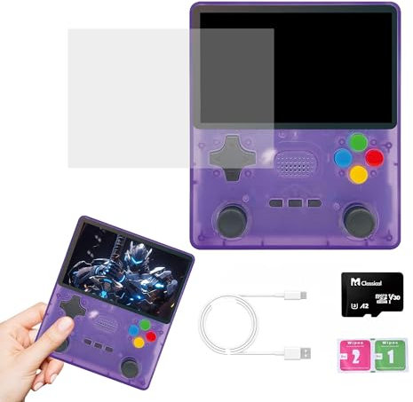 KINMRIS R39S Console di gioco portatile retrò da 64 GB Buile in con oltre 20000 giochi, console di gioco retrò 4.3 sistema schermo IPS da 4 pollici