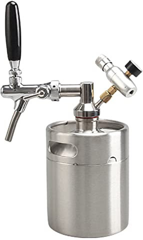YJSG Portable Draft Keg System Stainless Steel Keg Mini Keg Draft System Stainless Steel Portable Mini Keg Dispenser Pressure Regulator Craft Beer Draft Home brew,2L 67 OZ