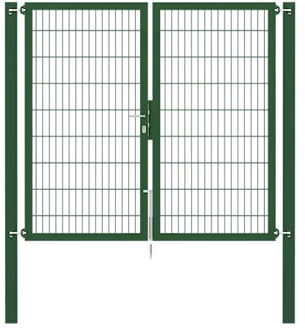 Alberts 636784 Doppeltor Flexo Plus mit Zubehör | verschiedene Breiten und Höhen | Pfostenstärke 100 x 100 mm | grün | Breite 200 cm | Höhe 180 cm