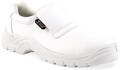 VIRSUS Scarpe Antinfortunistiche Modello Mocassino Colore Bianco, per Uomo e Donna, Scarpa da Lavoro con Puntale in Acciaio, Scarpa Ristorazione e Sanità (Numeric_37)