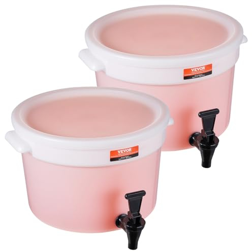 VEVOR Distributeur de Boissons 2PCs Grande Capacité de 11 L, Fontaine à Eau avec Robinet et Couvercle, en Plastique, Distribution de Jus Limonade Thé Glacé, pour Restaurants, Hôtels, Cafés, Soirées