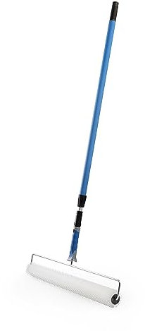 Spied Aerator Roller for Self-Leveling Concrete, Flooring, Screeding, and Latex, Rolling Attachment Removes Air Bubbles for a Smooth Floor Finish, 700 mm Wide And 17mm Spike Length 2m Telescopic Stick