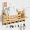 SWTYMIKI Schlüsselbrett mit Ablage - Schlüsselkasten holz mit Regal Enthält Briefhalter und 6 Haken, Schlüsselhalter Wand für Wohnzimmer, Küche, Büro, Flur, Schlafzimmer, Braun