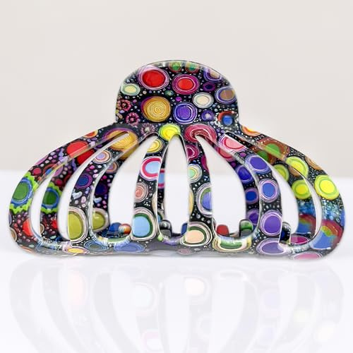 Fermaglio per capelli in madreperla traforato, accessorio per acconciatura, elegante e durevole, per capelli spessi, lunghezza 9,3 cm, acetato di cellulosa