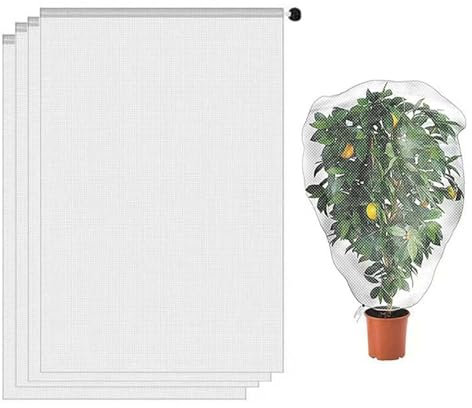 4 pièces Filet de Protection Contre Les Insectes,100 * 150cm Filet de Protection Contre Insectes,Filet Anti Insecte,avec Cordon de Serrage pour protéger Les Fleurs, légumes, Arbres fruitiers, etc.