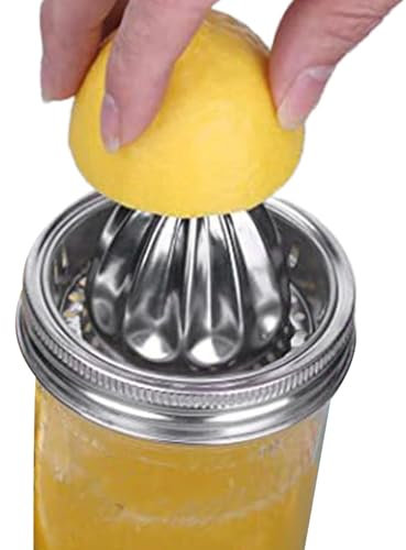 Mason Jar Juicer Lid - Stainless Steel Juicer Lid Kitchen Utensils, Handle Citrus Reamer Reusable Juicer Lid | Manual Juice Reusable Squeezer Tool, Leak-Proof Lemon Juice Maker Bottle Cap for Jar