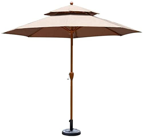 CLSDRZC Outdoor Parasols Base 9ft / 2.7m Garden Umbrella with Crank Handle, Sun Shade Waterproof Protection for Terrace, Balcony, Patio, Pool, Beach Sunscreen good