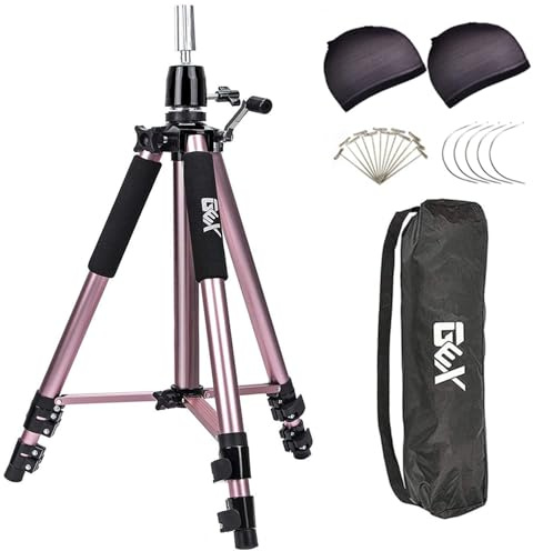gexworldwide GEX HEAVY DUTY Leinwand Block Head Stativ Kosmetologie Training Puppe Kopf Mannequin Ständer für Kopf Stativ Perücke stehen, mit Reisetasche