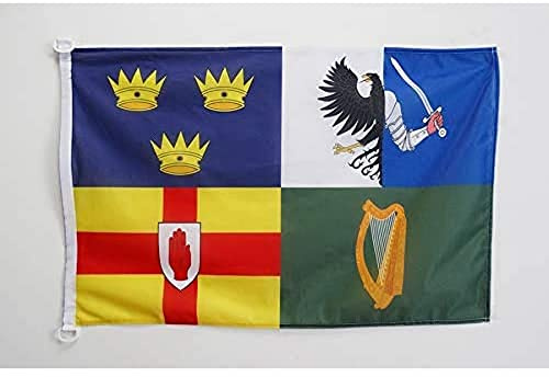 AZ FLAG Bootsflagge Irland 4 Provinzen 90x60 cm Kunststoffringe | Für außen und Boote Irische Bootsflagge Ireland 4 provinces wetterfest mit doppelten Nähten und verstärkten Kanten