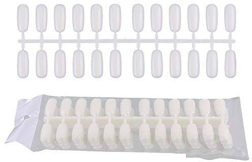 Yotown Présentoir d'Art d'Ongle, Échantillon Solide 120pcs Affichage de Gel de Poslish ABS Transparent Faux Ongles Rack Pour Peindre avec Gel Uv 1Pcs Nail Art Tips Cartes de Couleur Ongles Polonais