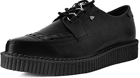 T.U.K. Shoes T2279 Unisex-Adult Creepers, Hi Shine Lace Up Pointed Anarchic Creeper - US: Men 10 / Women 12 / Black/Synthetic