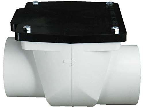 Plastic Oddities PBF382 Backwater Valve - 4 in PVC Backflow Preventer, over Pipe Fit