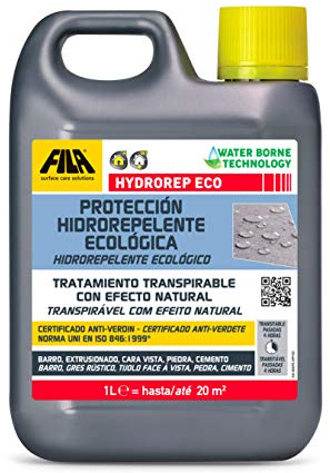 Hydrorep Eco, Hidrorepelente Ecológico Para Barro, Piedra, Gres Extrusionado, Ladrillos Cara Vista, Piedra Artificial, Cemento y Monocapa, 1L